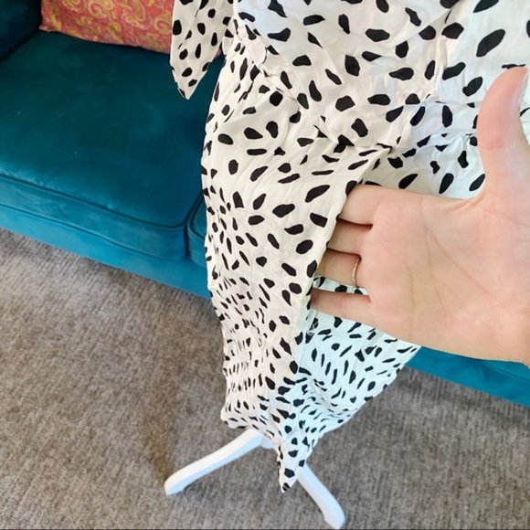 Gigio | Spotted Sideways Black White Polka Dot Dotted Romper Pockets New Medium - Picture 7 of 14